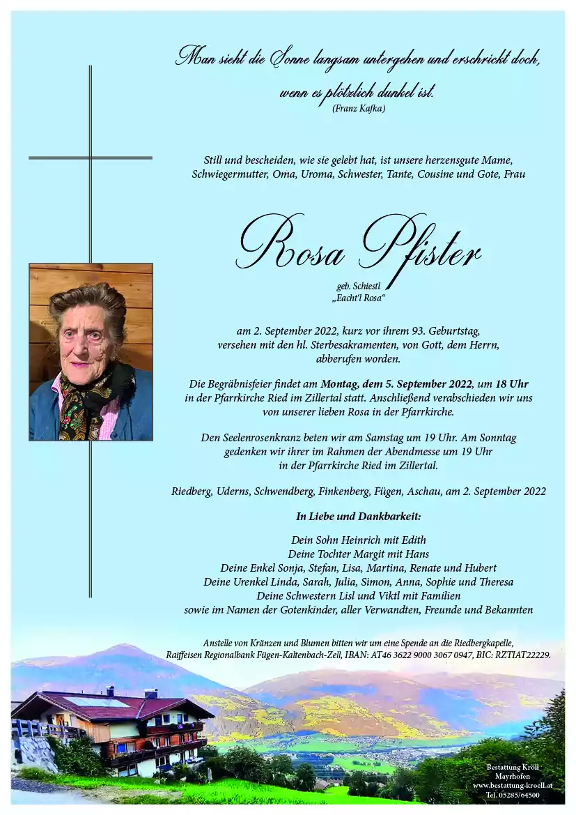 Parte von Rosa Pfister